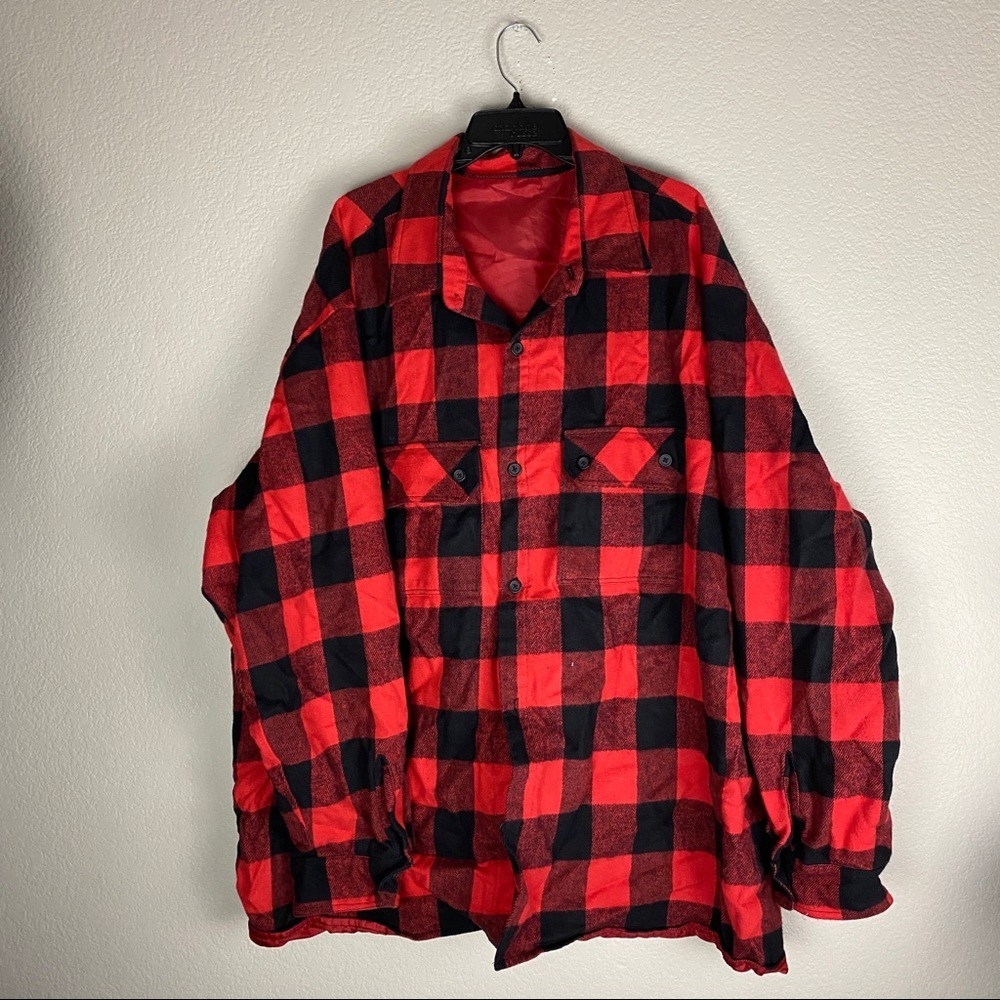 Vintage Plaid Jacket Button Up Shirt Mens